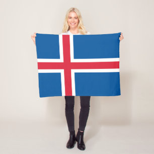 Iceland Flag Fleece Blanket