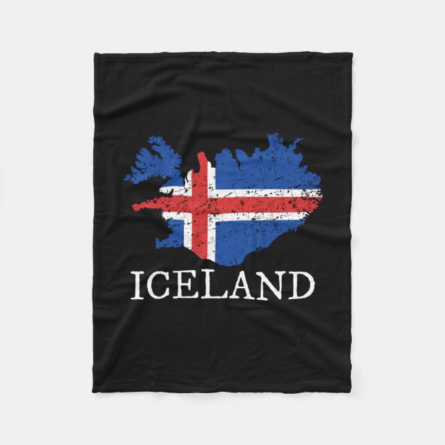 Iceland Flag Fleece Blanket (Front)