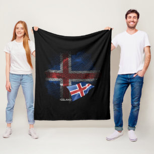 Iceland flag fleece blanket