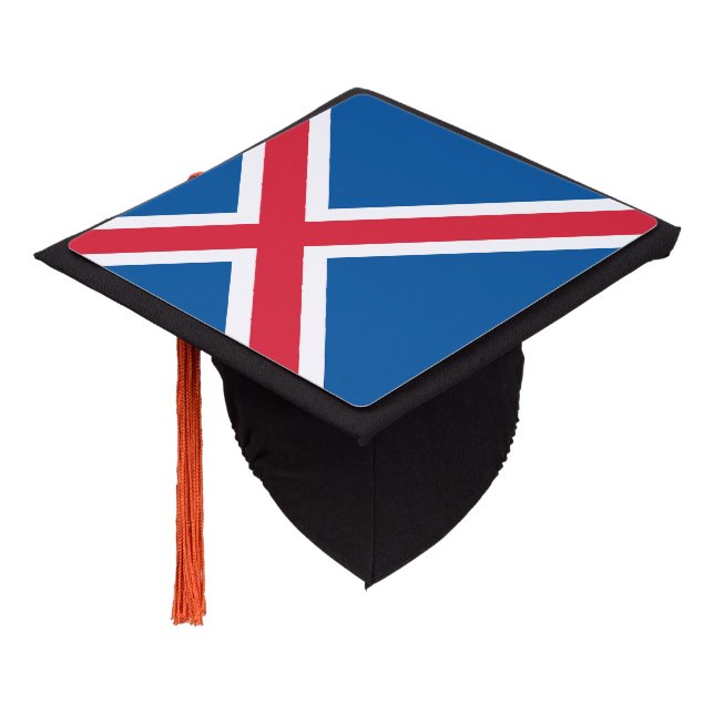 Iceland Flag Graduation Cap Topper (Angled)