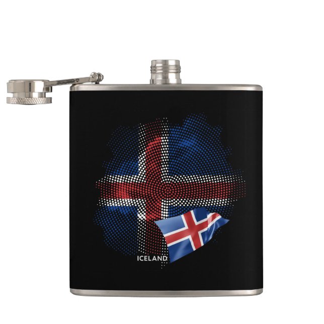 Iceland flag hip flask (Opened)