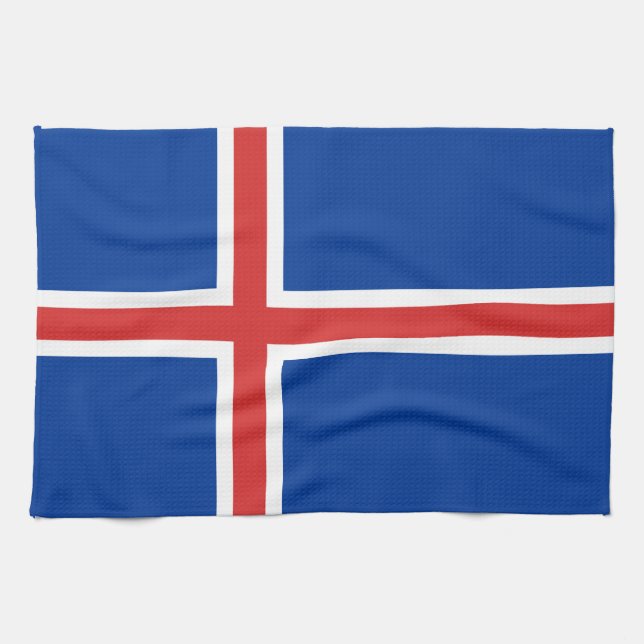 Iceland Flag Kitchen Towel (Horizontal)