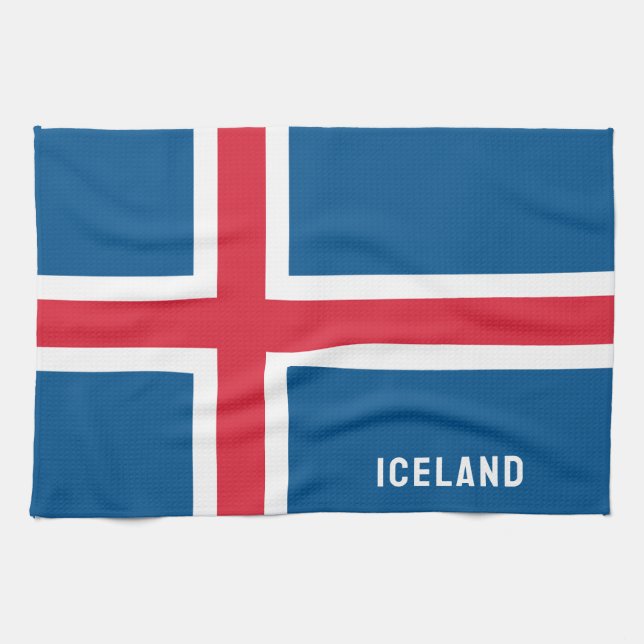 Iceland Flag Kitchen Towel (Horizontal)