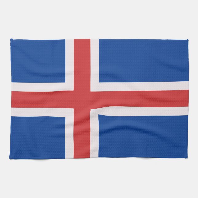 Iceland flag kitchen towel (Horizontal)