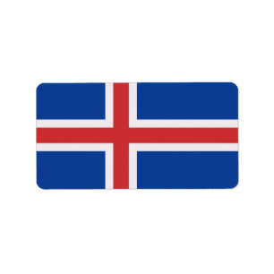 Iceland flag label