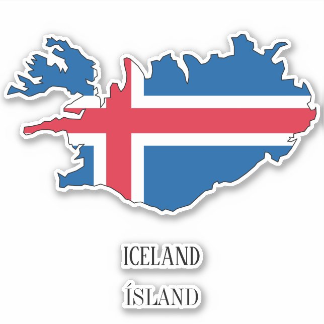 Iceland Flag Map (Front)