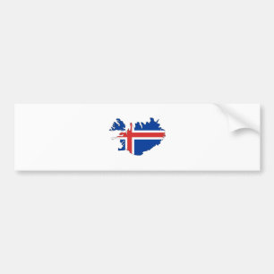 Iceland Flag Map full size Bumper Sticker