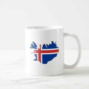 Iceland Flag Map full size Coffee Mug