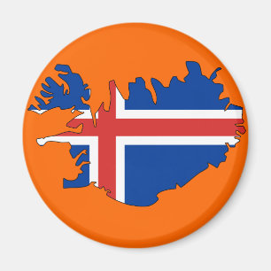 Iceland flag map magnet