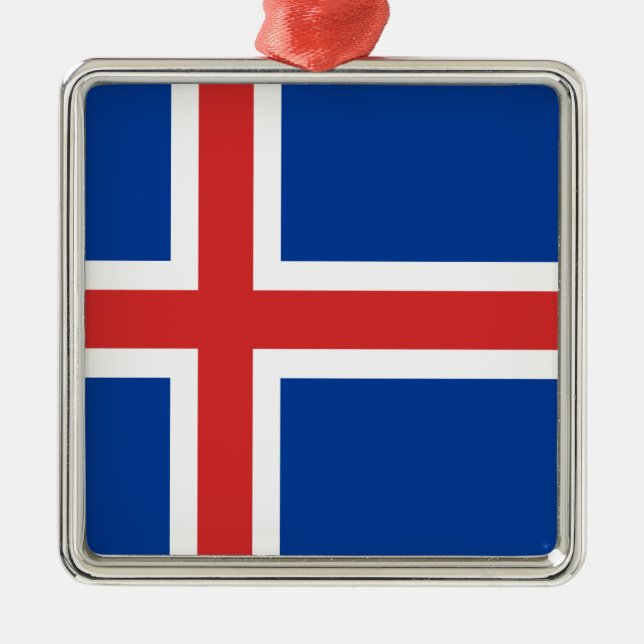 Iceland flag metal ornament (Front)