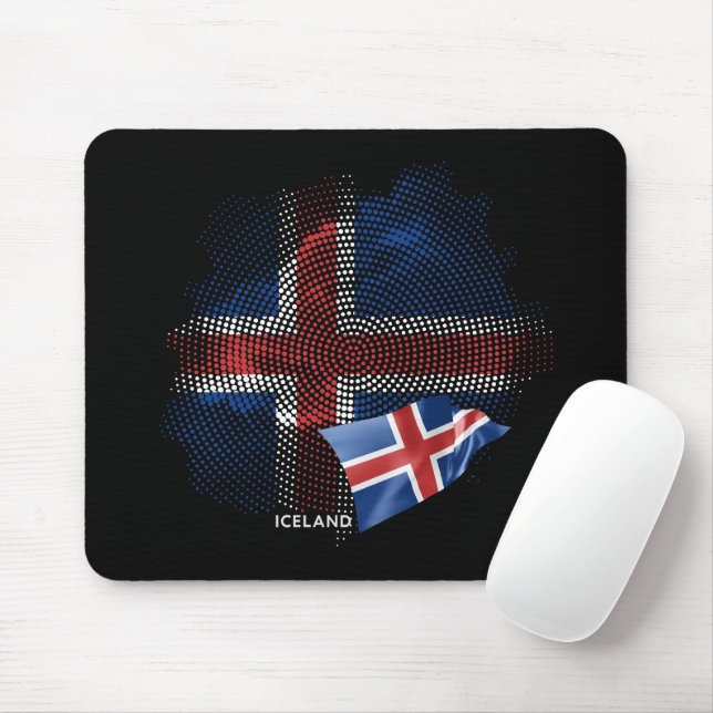 Iceland flag mouse pad (With Mouse)