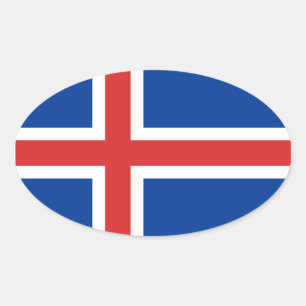 Iceland Flag Oval Sticker