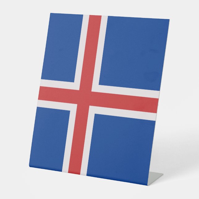 Iceland flag pedestal sign (Front)