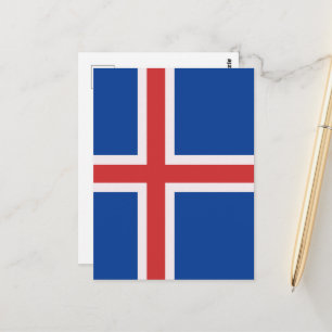 Iceland flag postcard