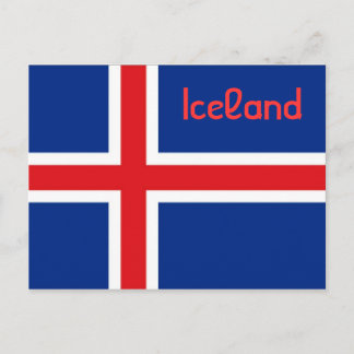 Iceland flag postcard