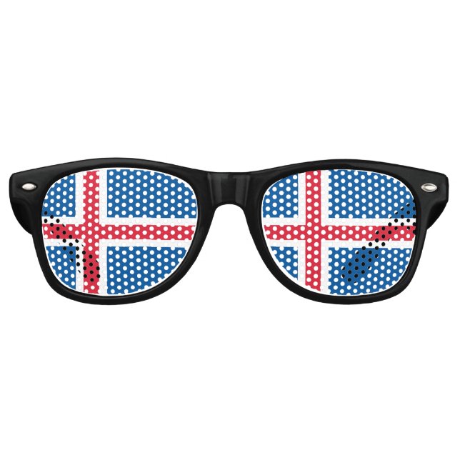 Iceland flag  retro sunglasses (Front)