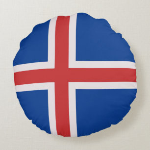 Iceland flag round pillow