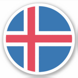 Iceland Flag Round Sticker