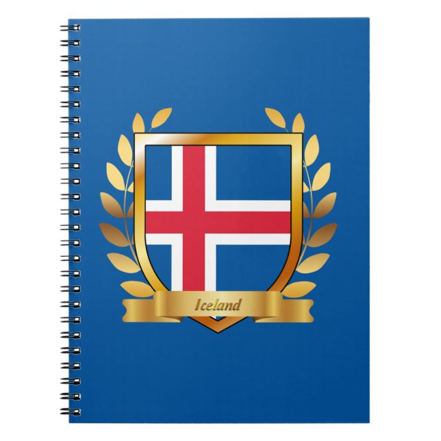 Iceland Flag Shield Notebook (Front)