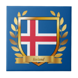 Iceland Flag Shield Tile