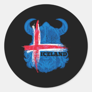 Iceland Flag Soccer Shirt Icelandic Football Fan T Classic Round Sticker