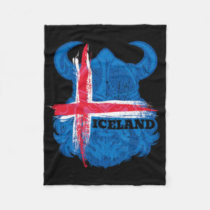 Iceland Flag Soccer Shirt Icelandic Football Fan T Fleece Blanket