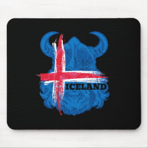 Iceland Flag Soccer Shirt Icelandic Football Fan T Mouse Pad