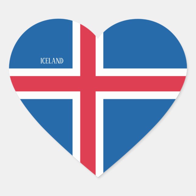 Iceland Flag Splendid Patriotic Heart Sticker (Front)