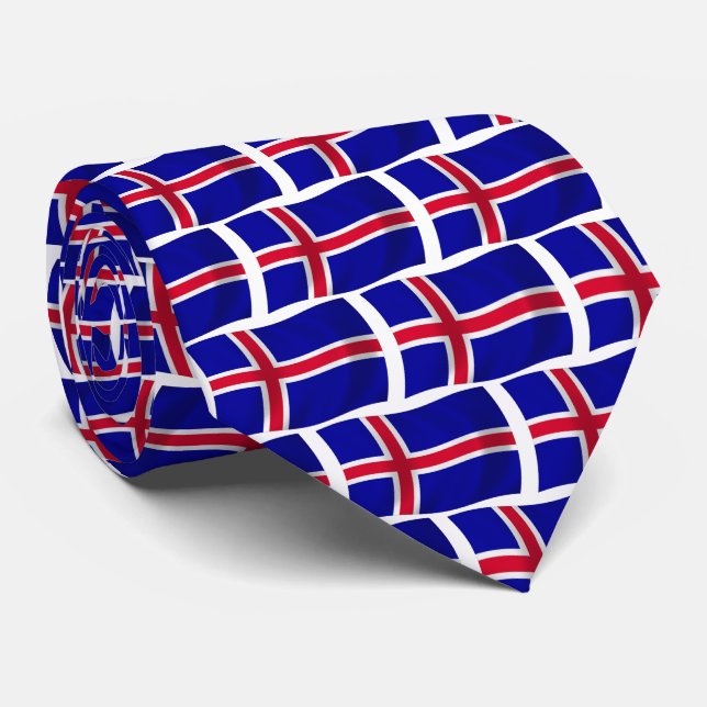 Iceland Flag Tie (Rolled)