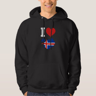 Iceland flags for Iceland I Love Iceland Hoodie