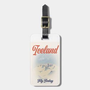 Iceland "Fly Today" vintage travel poster Giant Co Luggage Tag