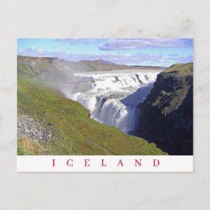 Iceland Gullfoss Waterfall view postcard