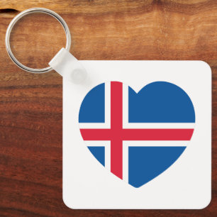 Iceland Heart Flag Keychain