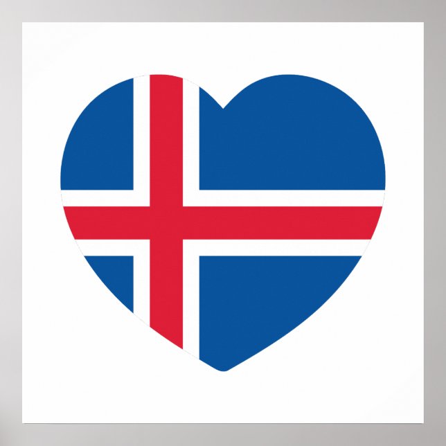 Iceland Heart Flag Poster (Front)