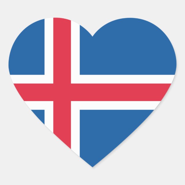Iceland Heart Flag Sticker (Front)
