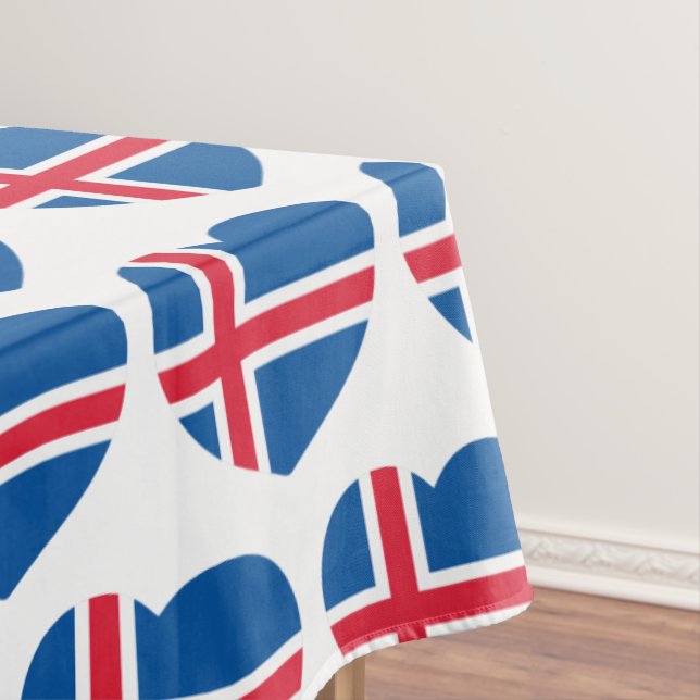 Iceland Heart Flag Tablecloth (In Situ)