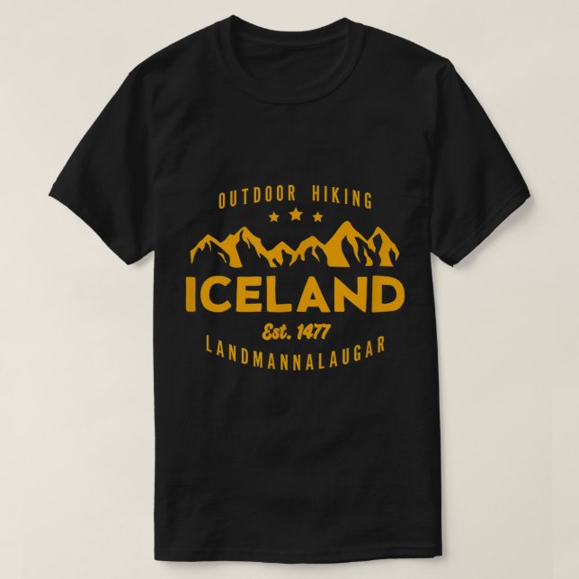 Iceland Hiking LANDMANNALAUGAR Est. 1477  T-Shirt (Design Front)