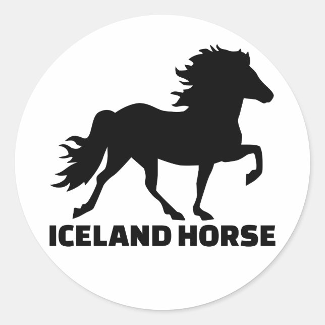 Iceland horse classic round sticker (Front)
