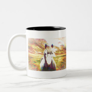 Iceland Horse Digital Art Two-Tone Coffee Mug