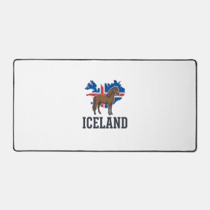 Iceland Horse Vintage Flag Vector Shirt Design_1 Desk Mat