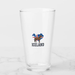 Iceland Horse Vintage Flag Vector Shirt Design_1 Glass