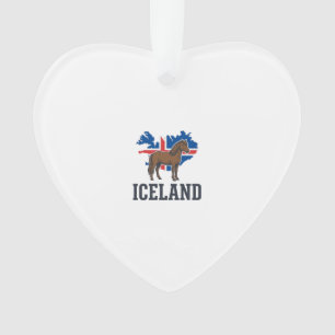 Iceland Horse Vintage Flag Vector Shirt Design_1 Ornament