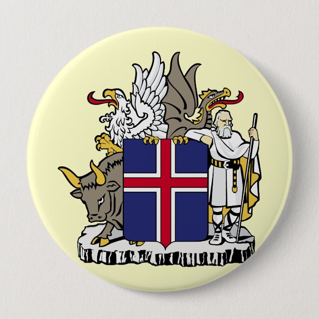 Iceland, Iceland 4 Inch Round Button (Front)