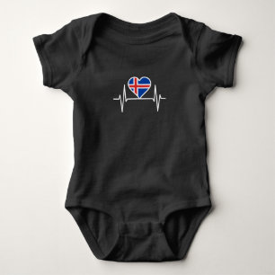 Iceland - Iceland Flag Heartbeat Baby Bodysuit