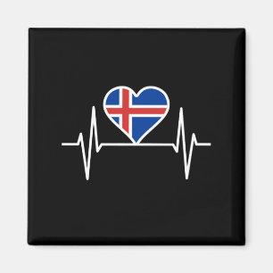 Iceland - Iceland Flag Heartbeat Magnet