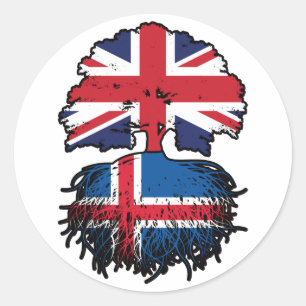 Iceland Icelandic British UK United Kingdom Classic Round Sticker