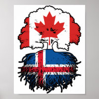 Iceland Icelandic Canadian Canada Tree Roots Flag