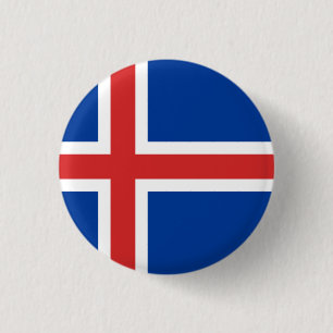 Iceland (Icelandic) Flag 1 Inch Round Button