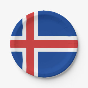 Iceland (Icelandic) Flag Paper Plate