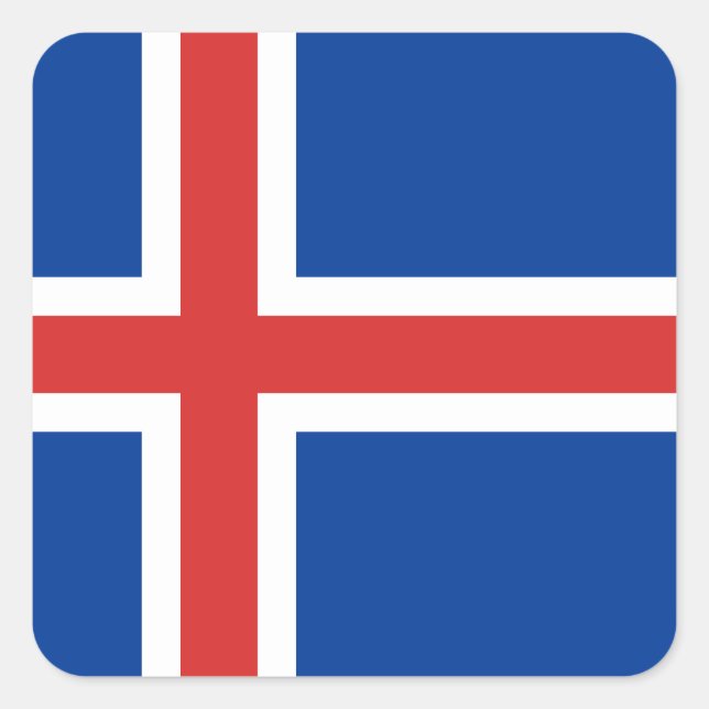 Iceland (Icelandic) Flag Square Sticker (Front)